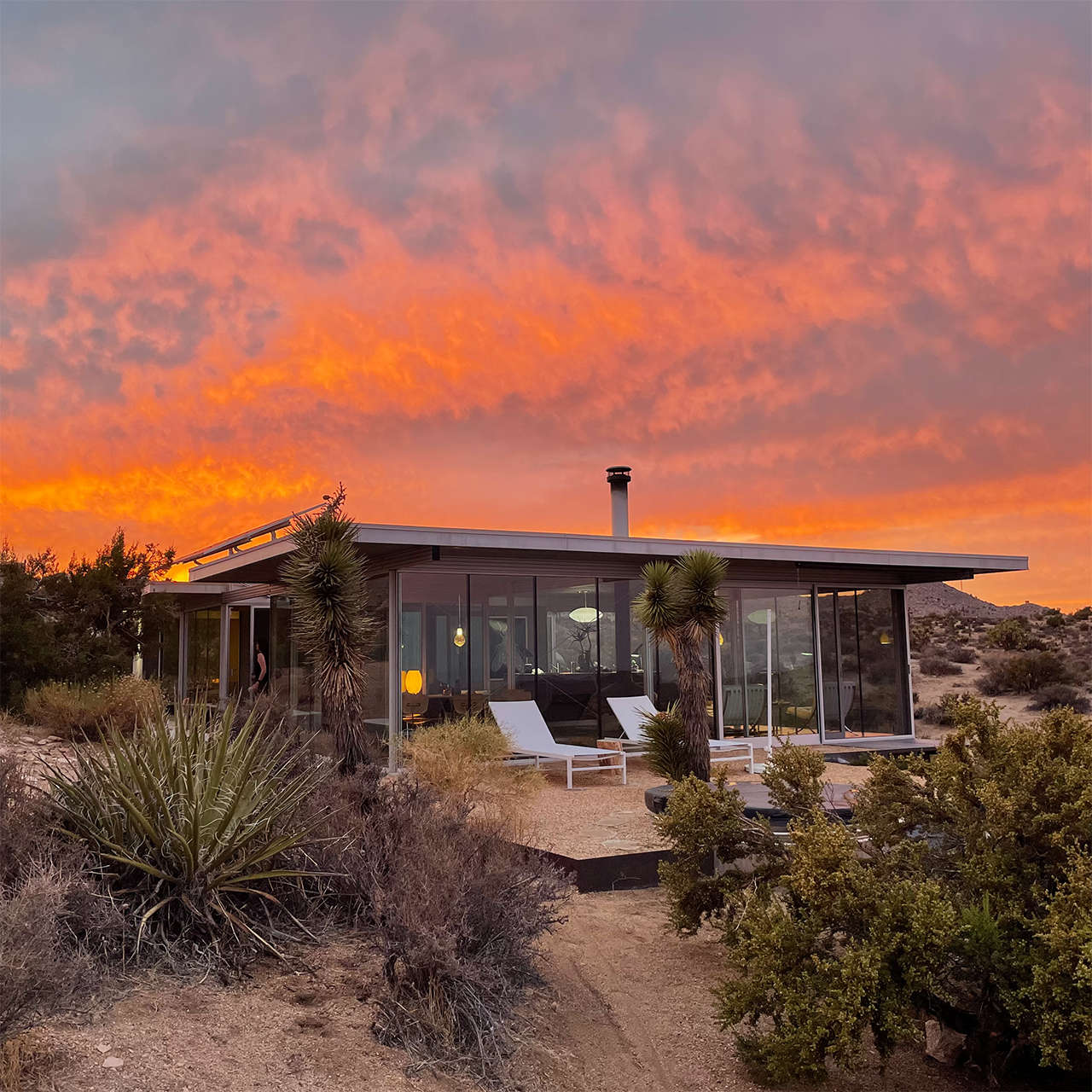 Architectural detail of the modern desert house