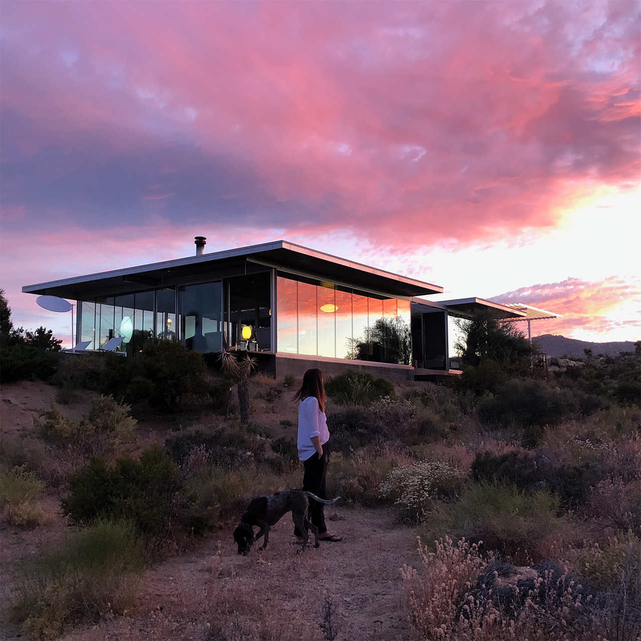 Boulders and desert terrain near the house