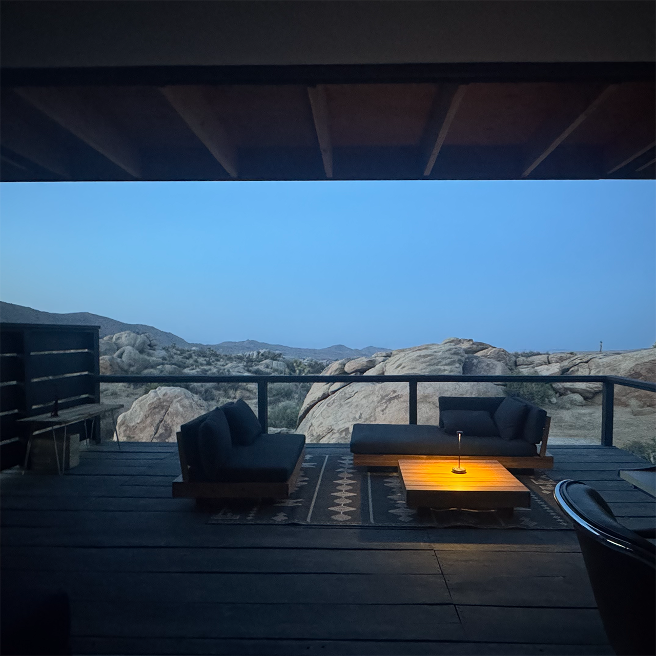 Studio view across the desert landscape